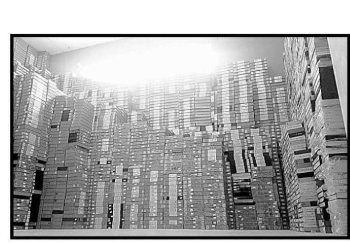 Wall-to-wall Betacam tapes filling an entire room